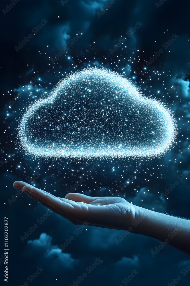 Poster protect cloud information data concept. security and safety of cloud data.
