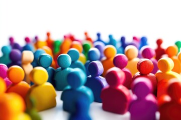 Colorful wooden figurines group