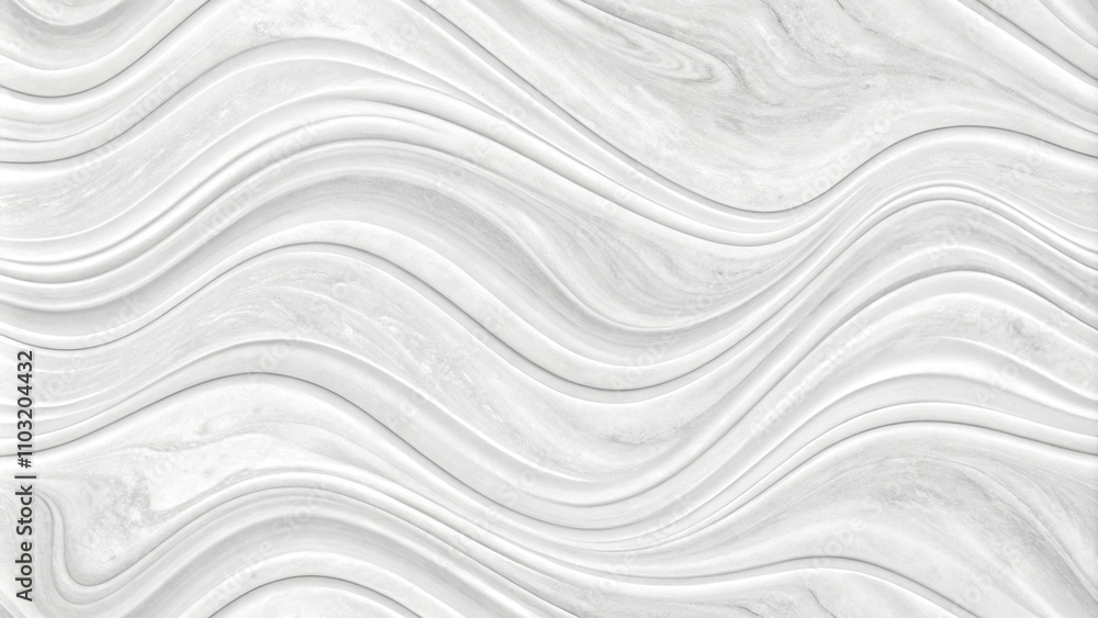Poster seamless subtle white glossy soft waves background texture overlay. abstract wavy embossed marble di