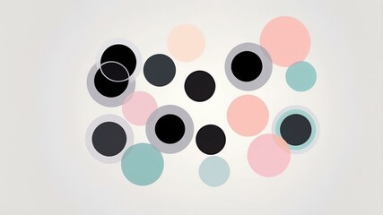 Fototapeta premium Abstract shade of black circles on pastel gray background