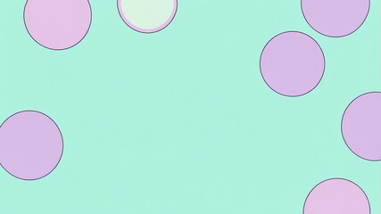 Abstract shade of purple circles on pastel green background
