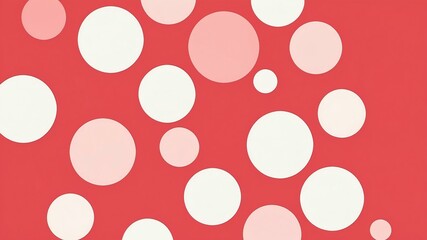 Abstract shade of white circles on pastel red background