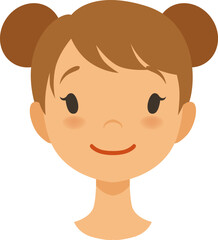 Fototapeta premium A cartoon girl with a smile on her face