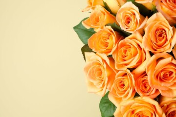 Beautiful bouquet with orange roses 