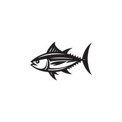 Tuna Fish silhouette vector Style with white background