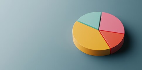 Fototapeta premium Scalable ultra-modern pie charts with glowing highlights for dynamic data visualization and impactful presentations.
