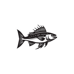 Tuna Fish silhouette vector Style with white background