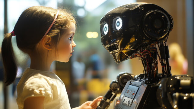 AI or artificial intelligence with the computer brain as a neural network. Programming and Deep machine learning of neural network. Robot Head with cybernetically mind. Abstract Interface elements.