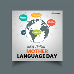 International Mother Language Day social media post template