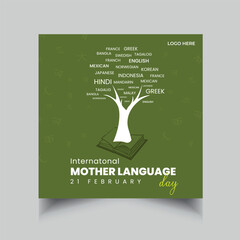 International Mother Language Day social media post template