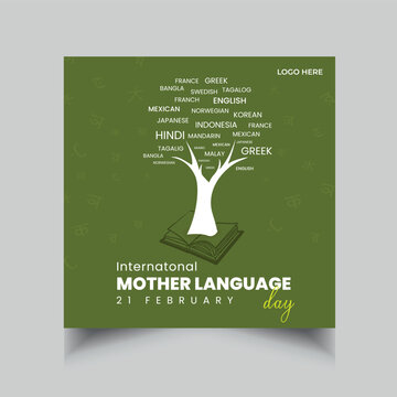 International Mother Language Day social media post template