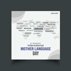 International Mother Language Day social media post template