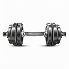 Naklejka premium Dumbbell icon, gym equipment, weightlifting symbol, bodybuilding 3d realistic logo, dumbbell sport
