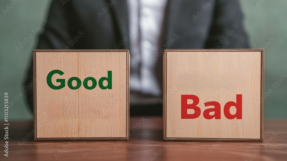Aufkleber evaluating good vs bad decisions in business environments with ai generated insights