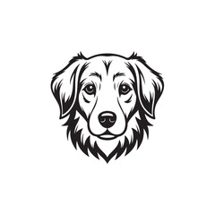 Dog silhouette vector Style with white background AI Generated 