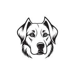 Dog silhouette vector Style with white background AI Generated 