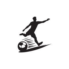 Man With football silhouette vector Style with white background AI Generated 