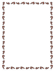 Naklejka premium Christmas candy cane frame isolated holiday decor doodle border