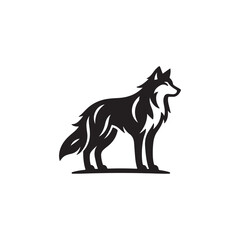 Wolf silhouette vector Style with white background