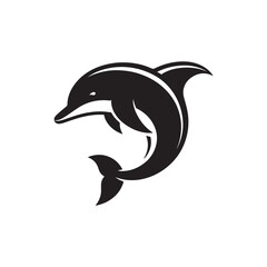Tuna Fish silhouette vector Style with white background