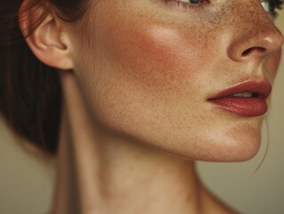 Obraz premium Intimate Close-up Portrait of a Woman