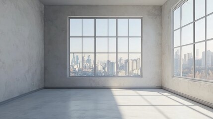 Obraz premium Modern Empty Office Space with Large Window