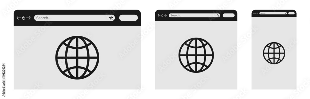 Poster mobile and desktop browser user interface template