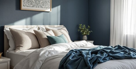 Cozy and Inviting Modern Bedroom with Soft Textiles and Natural Light