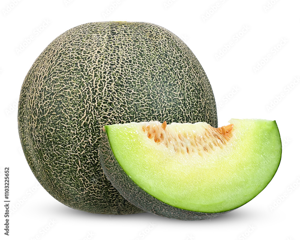Poster melon isolated on white with clipping path