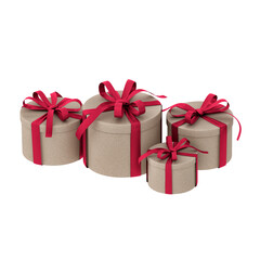 Obraz premium gift boxes with tied ribbon and bow on transparent background