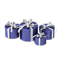 gift boxes with tied ribbon and bow on transparent background