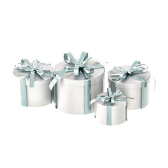 gift boxes with tied ribbon and bow on transparent background