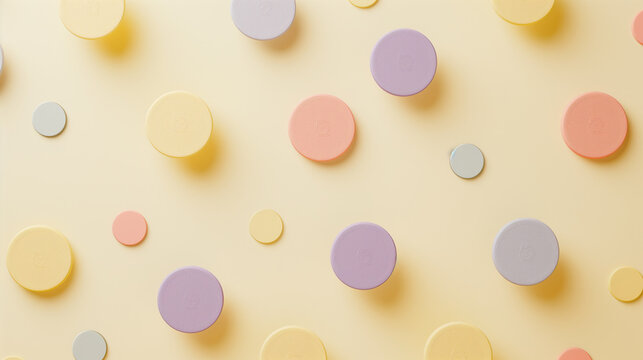 A simple pastel-themed scatter plot with coin icons on the points