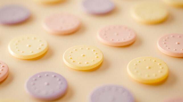 A simple pastel-themed scatter plot with coin icons on the points