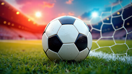 Dynamic Soccer Ball Image with Vibrant Colorful Background for Sports and Art Concepts