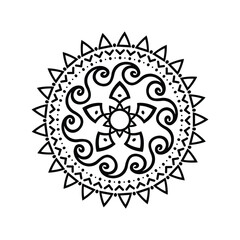 White, Golden, and Black Luxury Mandala Design on Black Background

