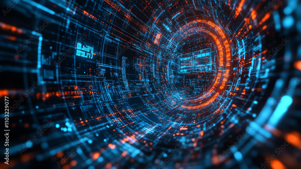 Poster 5g technology background. digital data as digits connected each other and form symbol 5g on blue bac