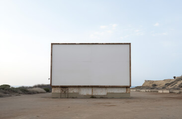 A large outdoor billboard showcasing vibrant advertising content in an urban setting