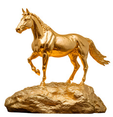 Gold Horse Figurine - Luxurious Animal Sculpture for Home Decor