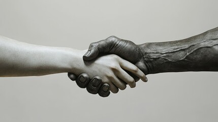 Concept of partnership and friendship shown through handshake between two people