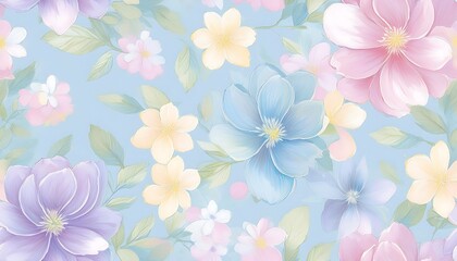 Seamless Floral Pattern with Pink Flowers - Vector Design for Wallpaper, Textile, and Decoration