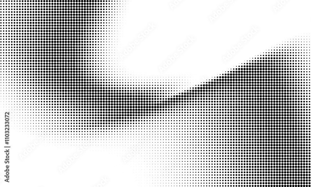 Aufkleber monochrome gradient halftone dots background. vector illustration. big wave on white background