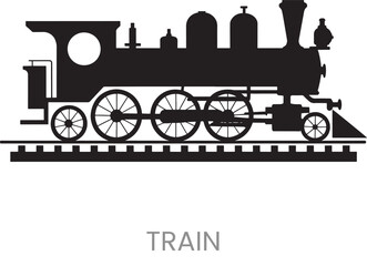 Vintage Steam Locomotive Silhouette 