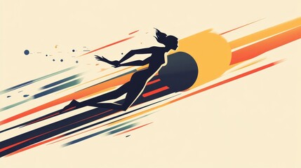 Dynamic Woman in Motion - Abstract Art