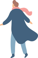 Stylized vector flat style male person silhouette isolated on background