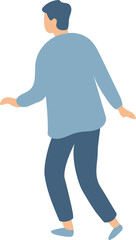 Stylized vector flat style male person silhouette isolated on background