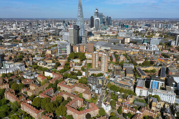 A striking view of The Shard towering over London’s contemporary architectural skyline, capturing the city's modern essence