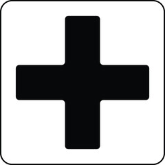 Medical cross vector icon set. First aid sign. Emergency medicine concept. Red cross