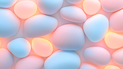 Pastel rocks arrangement abstract background digital art soft lighting modern aesthetic serenity and calmness concept