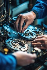 Person operating industrial machinery